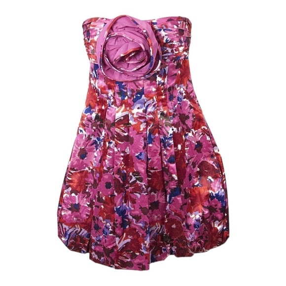 BCBG MAXAZRIA Pink Begonia Strapless Bubble Mini Dress Size 4 NWT - Picture 10 of 10